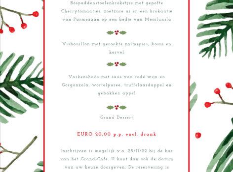 Kerstdiner dinsdag 20 en donderdag 22 december