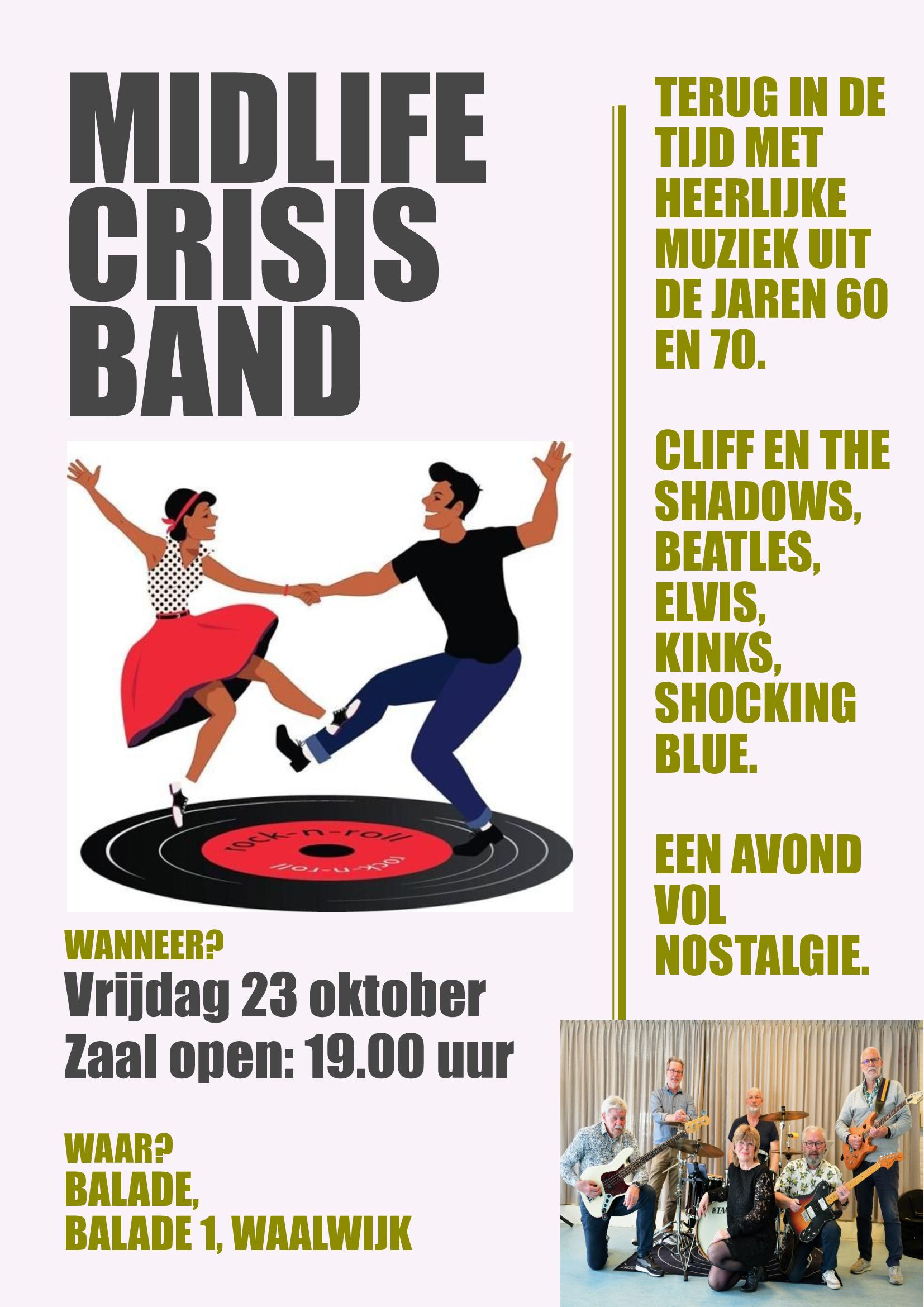 Optreden band Midlife Crisis 26 oktober