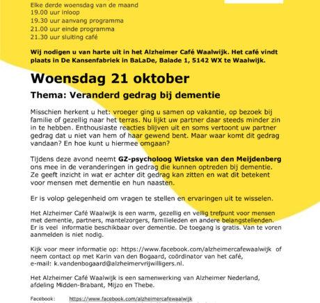 Alzheimer Café 21 oktober 2026