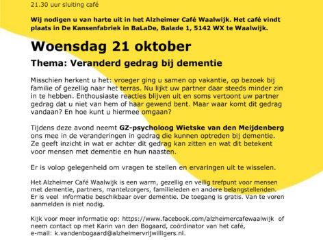 Alzheimer Café 21 oktober 2026